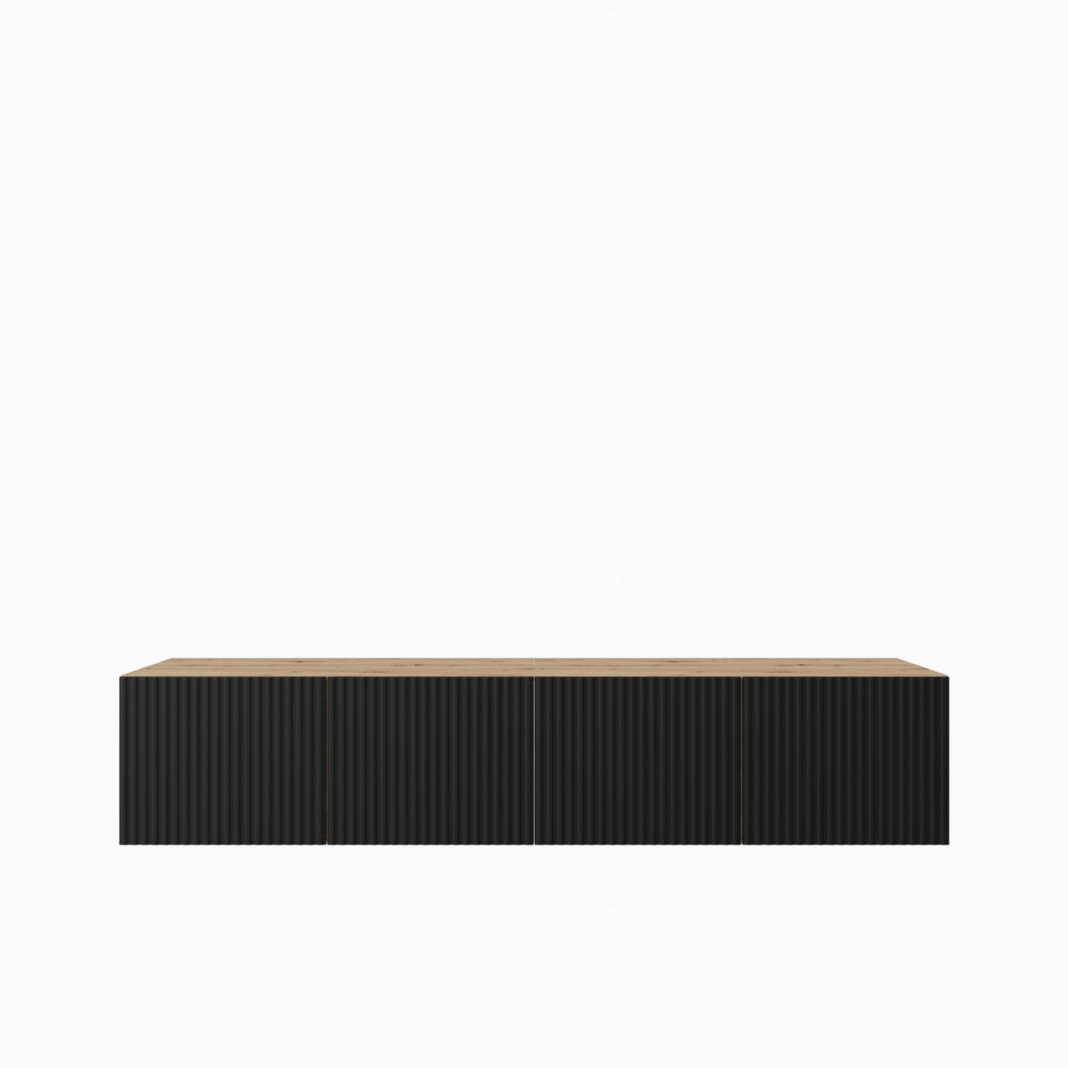 TV-SCHRANK Noe 200 cm (2x100) viertürig, artisan, schwarz - Schwarz/Eiche Artisan, Kunststoff (200/41/40cm) - Margaret Hadas24