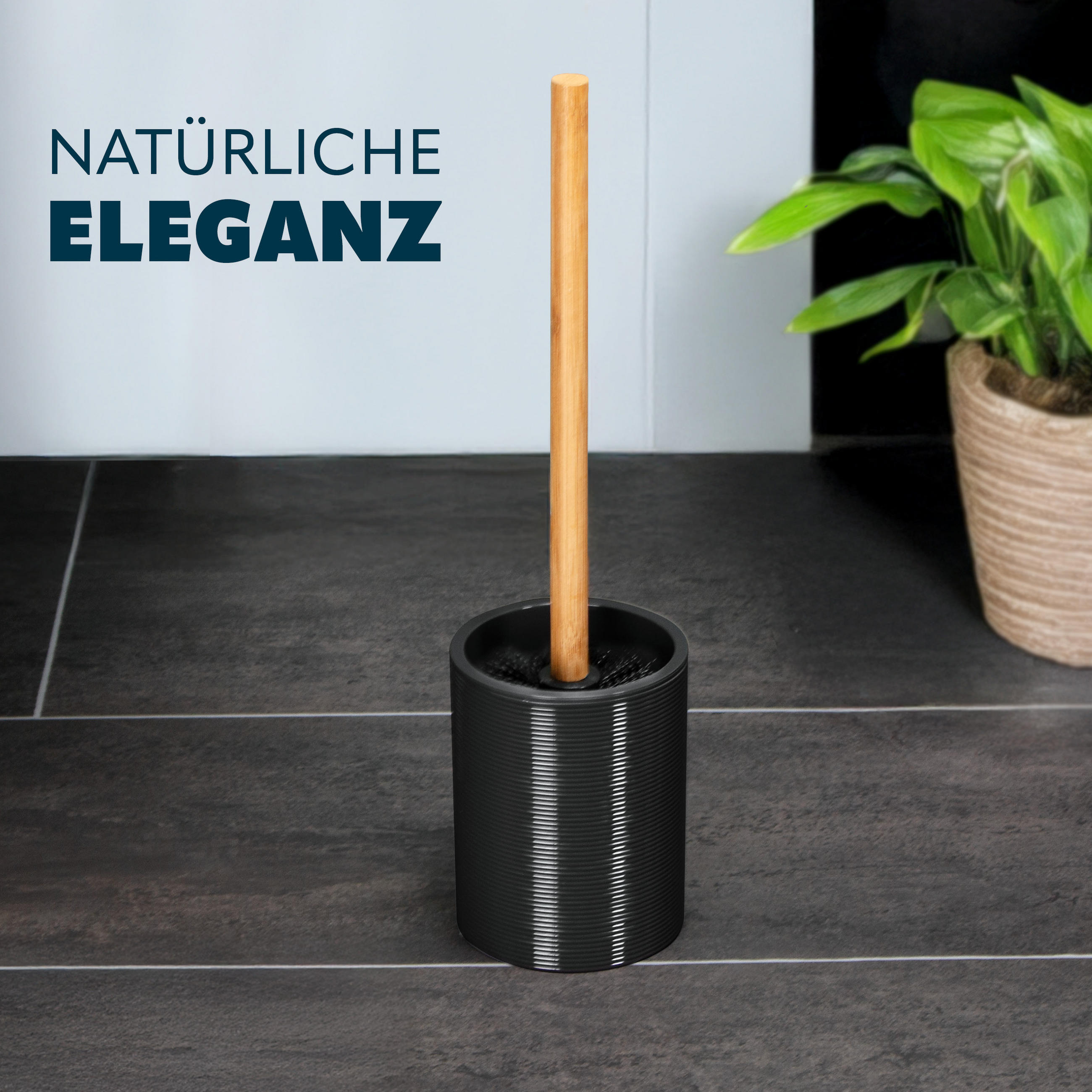 WC-BÜRSTE SEGNO, schwarz - Schwarz, Kunststoff (10.4/39/10.4cm) - bremermann