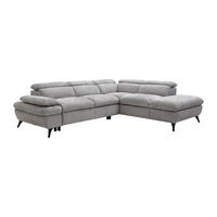 ECKSOFA mit Schlaffunktion - Ecke rechts - Strukturstoff - mit Rückenlehne - Grau - SURDELI - Grau, Textil (280/233cm) - Vente-Unique