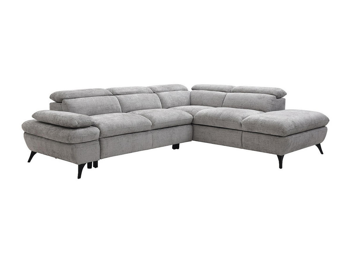 ECKSOFA mit Schlaffunktion - Ecke rechts - Strukturstoff - mit Rückenlehne - Grau - SURDELI - Grau, Textil (280/233cm) - Vente-Unique