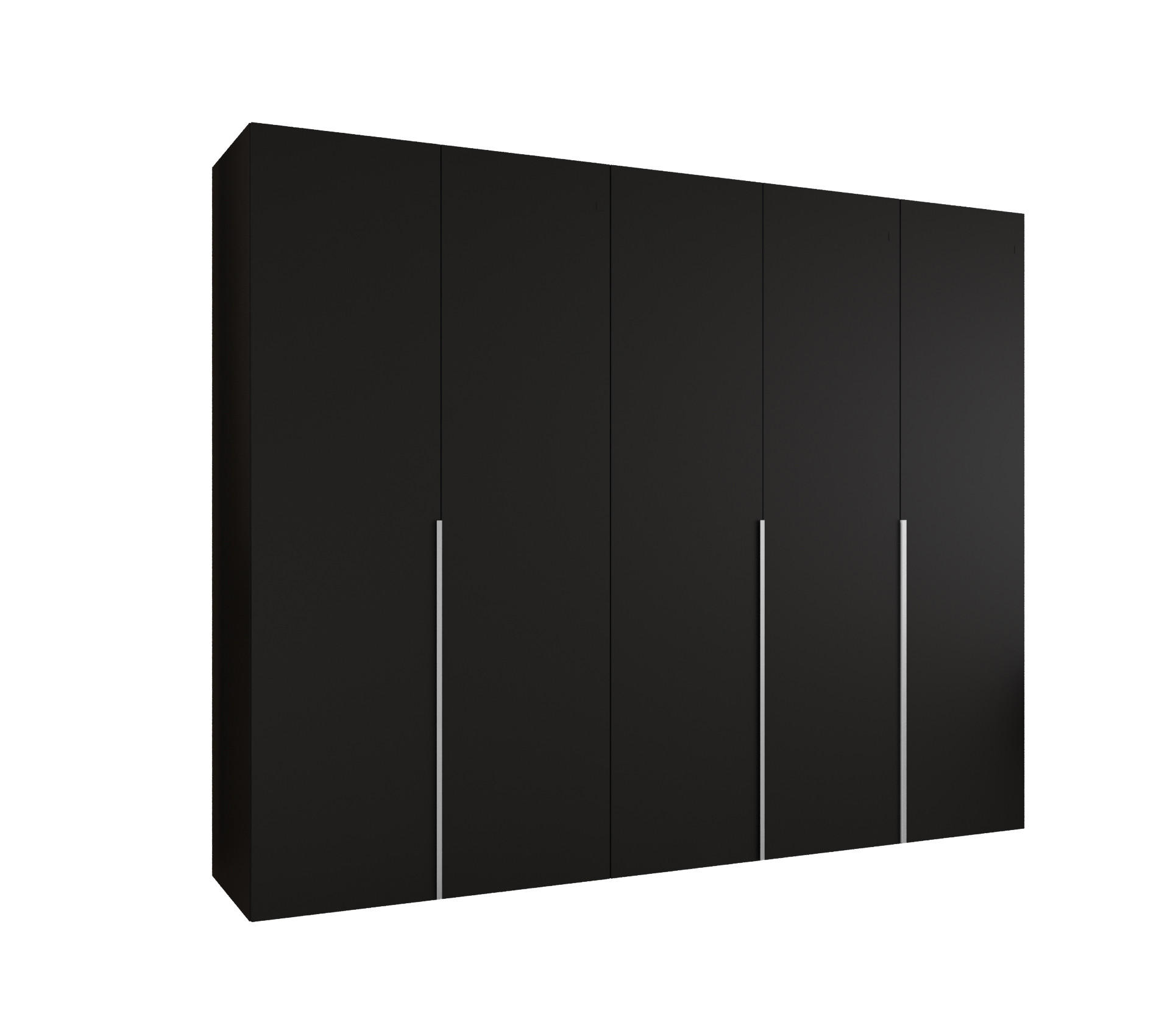 DREHTÜRENSCHRANK 202/250/52 5-türig - Kaschmir/Schwarz, Holz (250/202/52cm) - Abiks Möbel