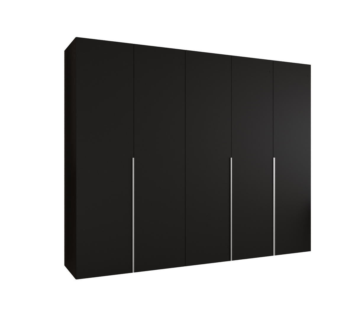 DREHTÜRENSCHRANK 202/250/52 5-türig - Kaschmir/Schwarz, Holz (250/202/52cm) - Abiks Möbel