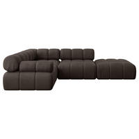 ECKSOFA modulares Sofa Felto-L1 - 285x190x70 cm Braun Velours - Braun, Holzwerkstoff/Textil (285/190cm) - ALTDECOR