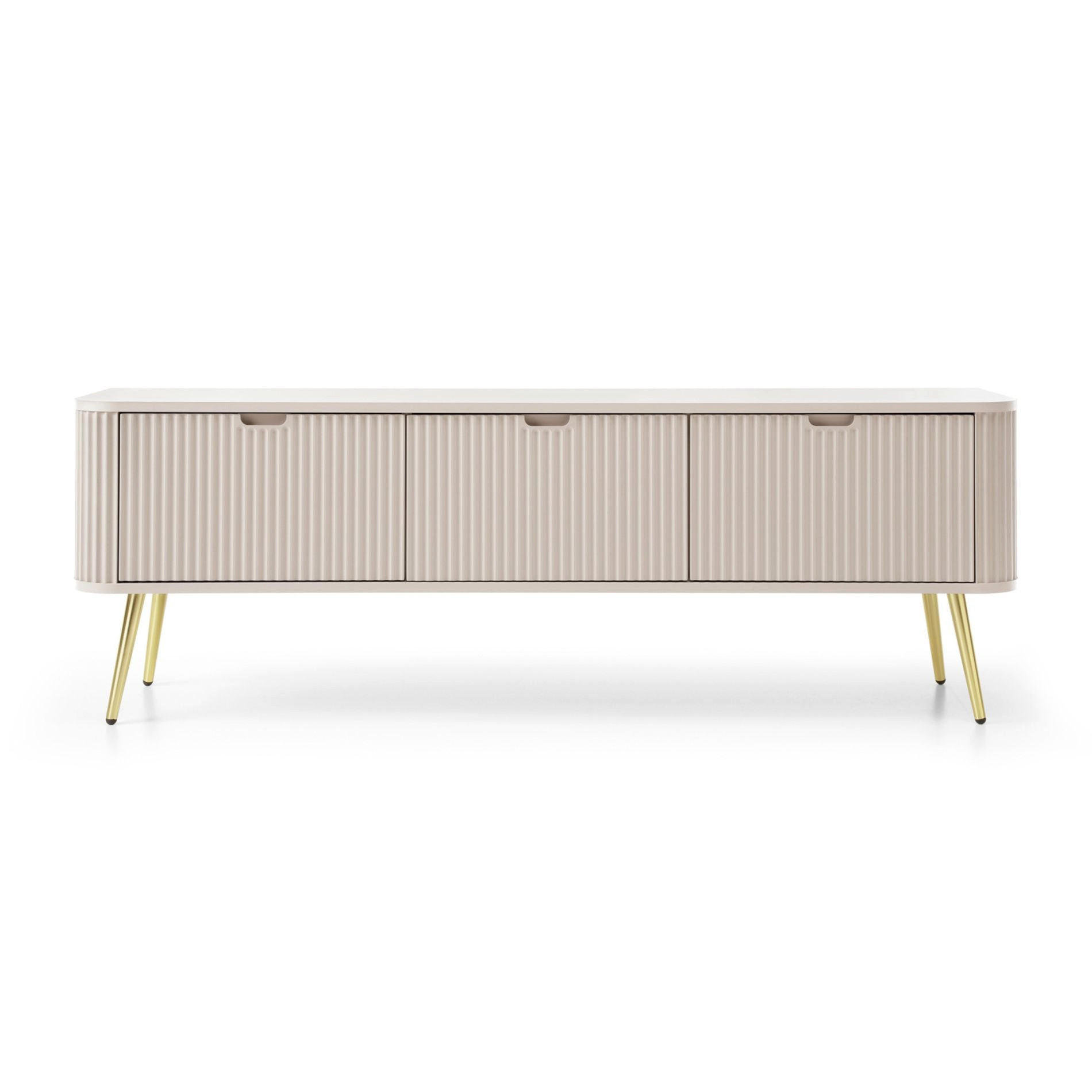 Selsey TV stolek Zova šedobéžový se zlatými nohami 168/56/39 cm