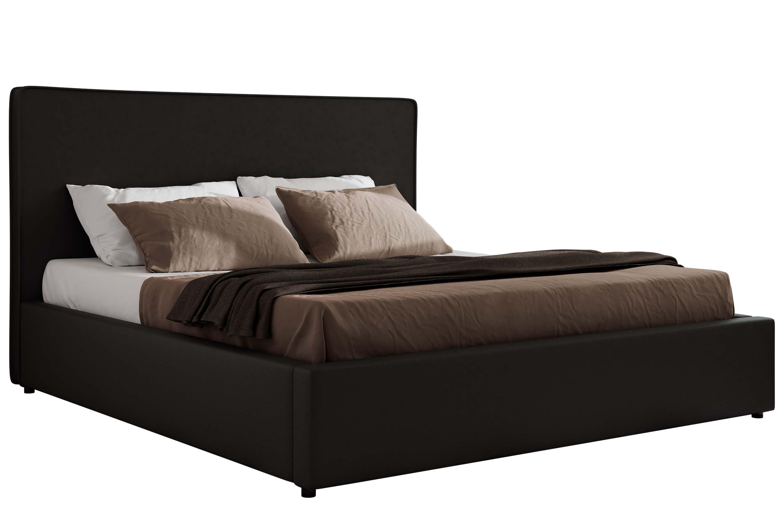 POLSTERBETT CORIVO CLASSIC 200/200 - Schwarz Kunstleder - Pocket-Matratze - Schwarz, Textil (200/200cm) - MKS