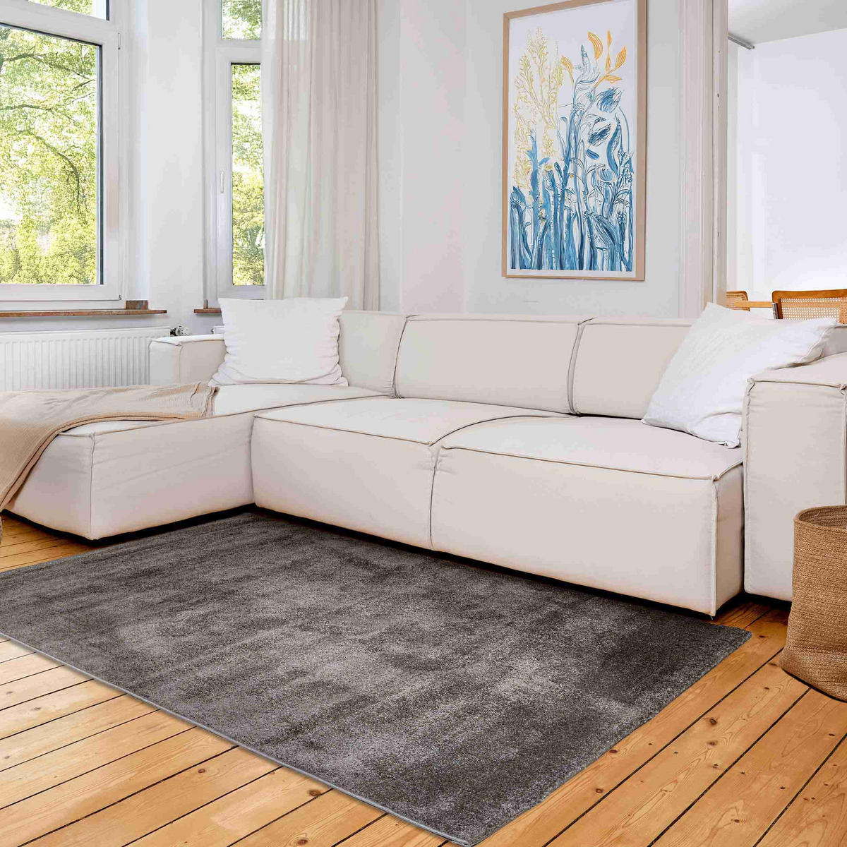 KURZFLORTEPPICH SAMMY - Grau, Textil (160/230cm) - Astra