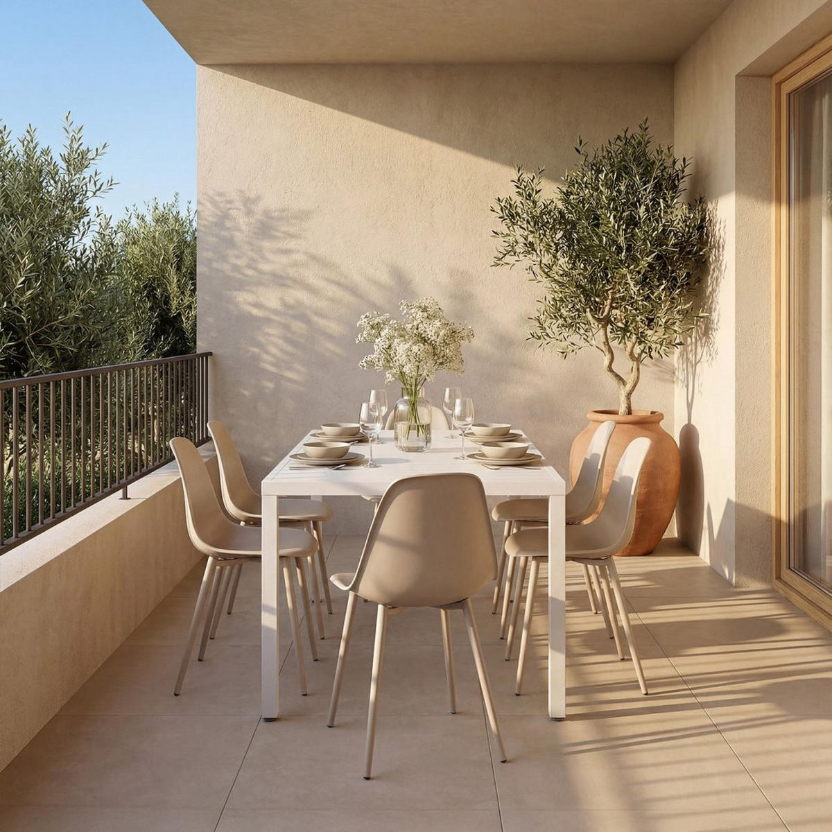 STUHL FÜR DRAUSSEN Nina Beige 45 cm x 80 cm - Beige, Kunststoff (45/80/53cm) - Klast Home