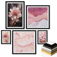 WANDBILDER 5er-Set - 50x50 cm & 20x30 cm & 40x60 cm Schwarzer Rahmen - Waldlandschaften der Wildnis - Schwarz, Kunststoff (40/60cm) - ArtPrintCave