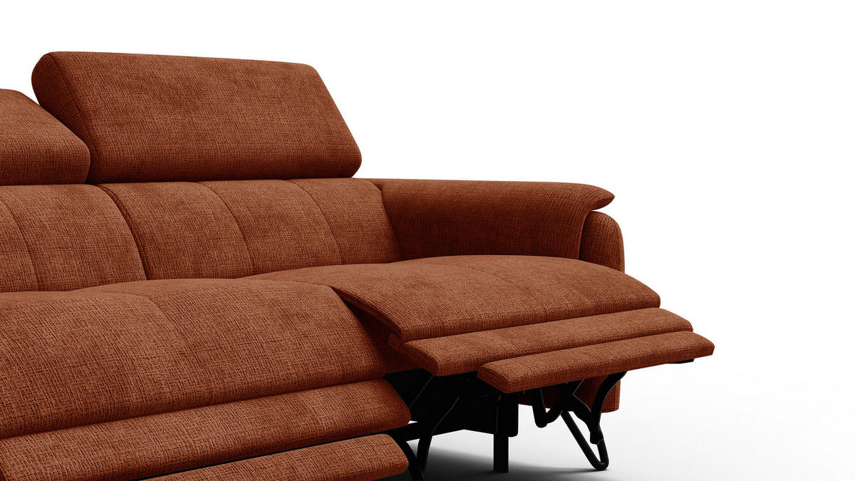 RELAXSOFA RODEN 3-Sitzer, rostrot - Orange, Holz/Textil (194/82/103cm) - Courtois Laville