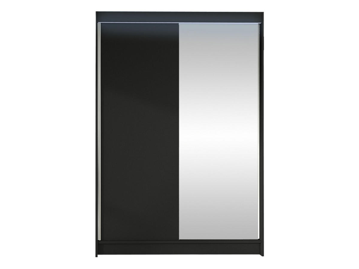 SCHWEBETÜRENSCHRANK Lino I mit RGB LED Beleuchtung - Schwarz, Holzwerkstoff/Metall (120/200/58cm) - MIRJAN24