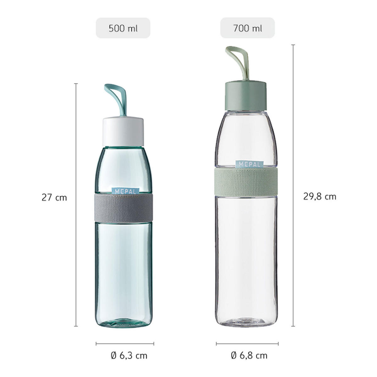 TRINKFLASCHEN ELLIPSE Vivid Mauve 500 ml & 700 ml 2er Set - Rot/Rosa, Kunststoff (0.7L) - Mepal