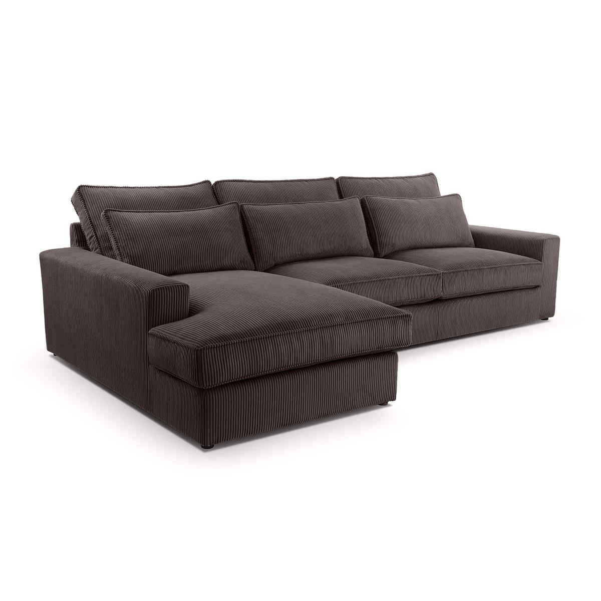 ECKSOFA 4 Sitzer Medan Mini, Dunkelbraun - Dunkelbraun, Textil (276/176cm) - Fedve