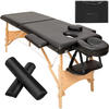 MASSAGELIEGE 2 Zonen Freddi,210 x 95 x 84 cm,schwarz - Schwarz, Holz (95/84/210cm) - tectake