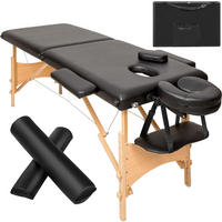 MASSAGELIEGE 2 Zonen Freddi,210 x 95 x 84 cm,schwarz - Schwarz, Holz (95/84/210cm) - tectake
