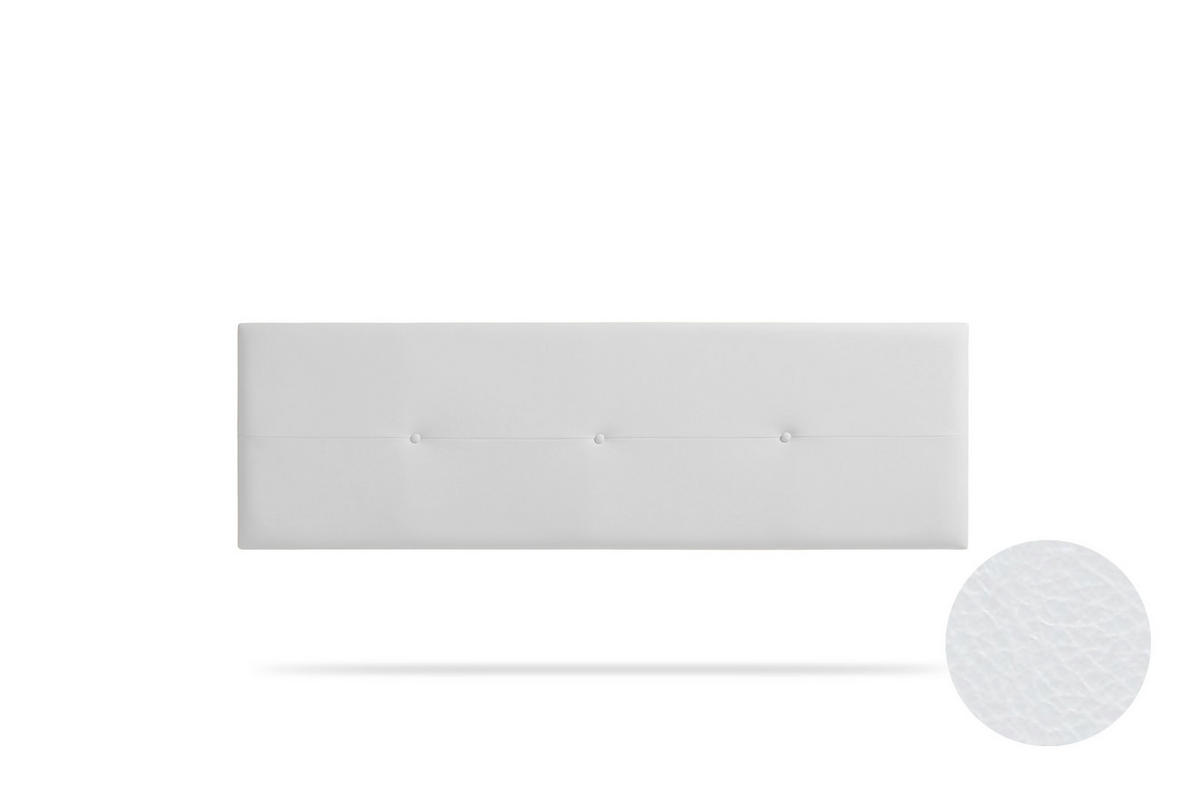 Kopfteil gepolstert NAPOLI Kunstleder 170x50x5 cm - Weiß - Moonia - Weiß, Holz (170/5/50cm)