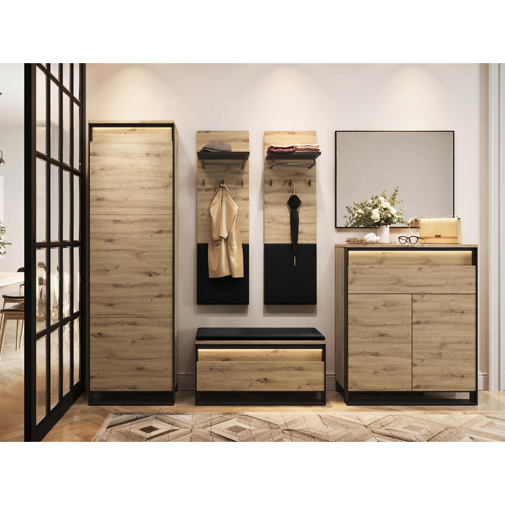 Thumbnail - Mirjan24 Garderoben-Set, Eiche Artisan, Holzwerkstoff, 2 Schubladen, 60x200x40 cm, Garderobe, Garderoben-Sets & Serien, ...