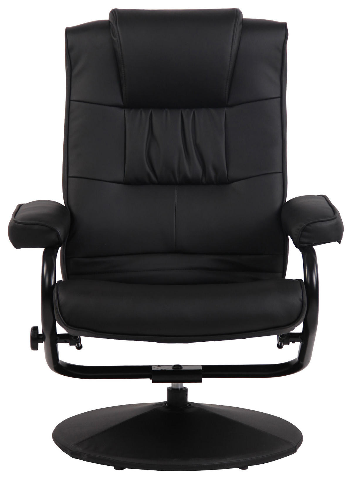 SESSEL MIT HOCKER Lederlook Schwarz - Schwarz, Textil/Metall (77/92/72cm) - CLP