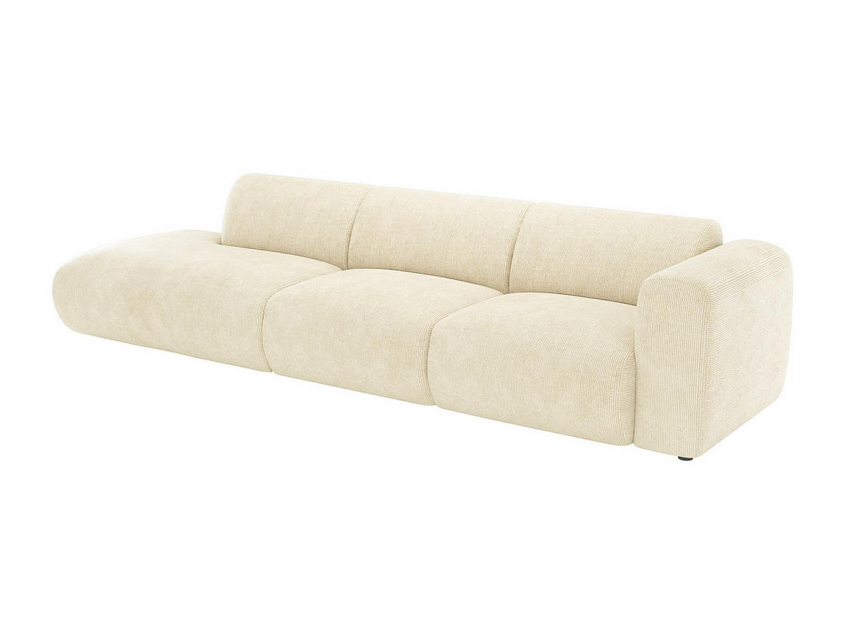 SOFA - 5 Personen - samt - gebrochenes weiß Pogni - Weiß, Textil (310/73/96cm) - Vente-Unique