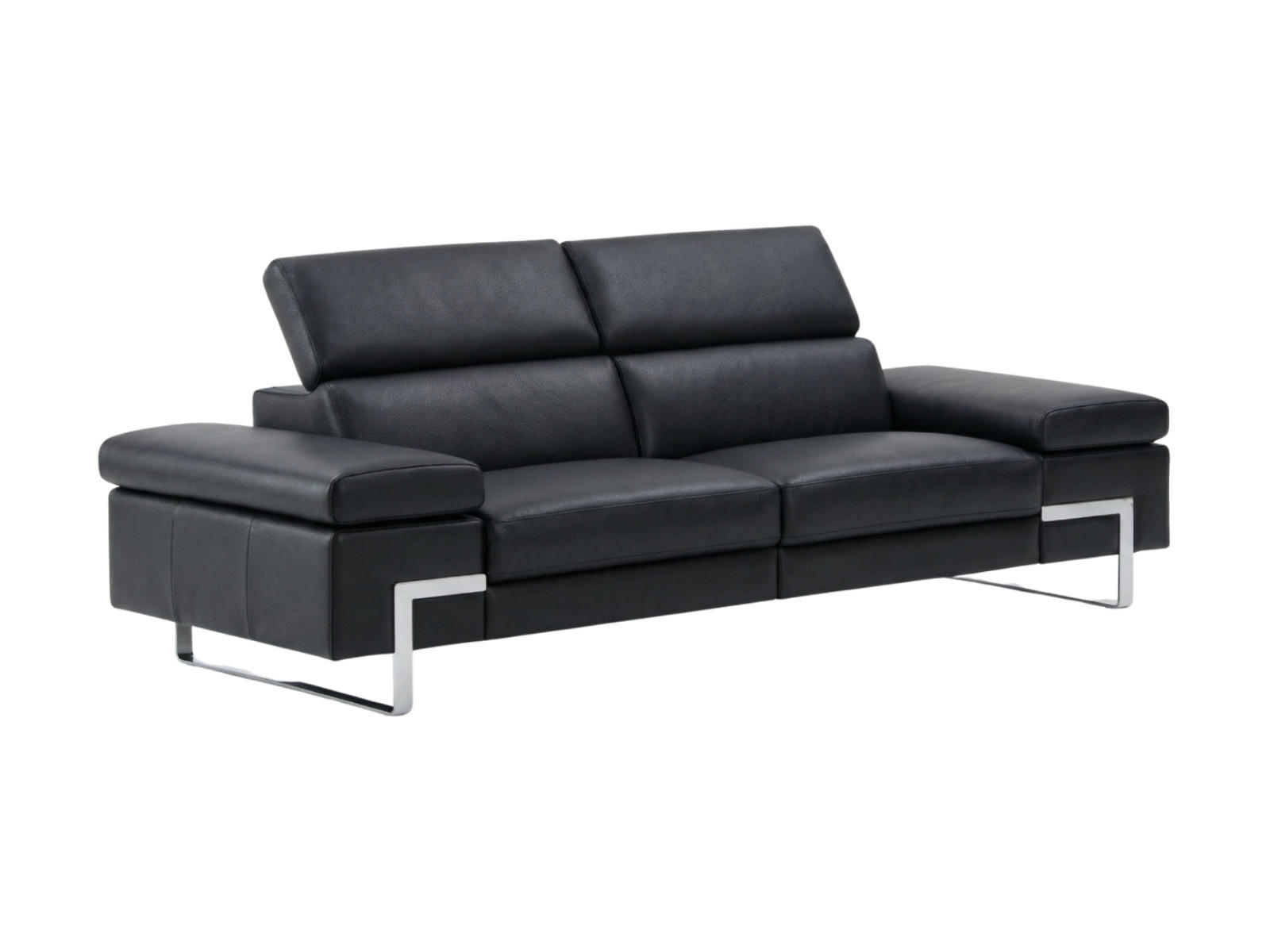 2-SITZER Sofa Opera Echtleder Schwarz - Schwarz, Leder/Metall (195/75/109cm)