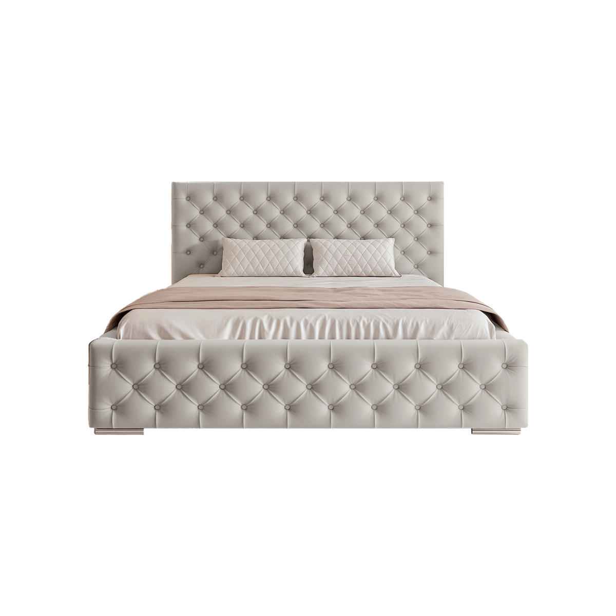 POLSTERBETT CALLIA 180x200 cm, Grau - Grau, Textil (200/180cm) - Fedve