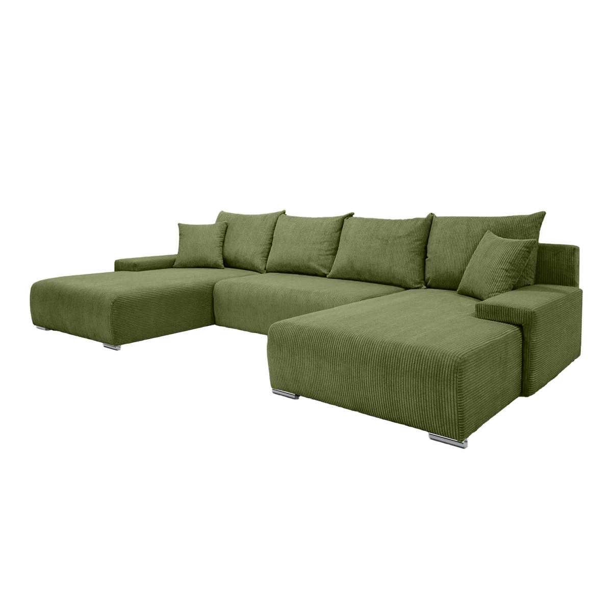 ECKSOFA Trawanga s funkcí spaní, Olivová - olivově zelená, textil (348/188cm) - Fedve