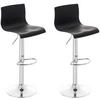 BARHOCKER 2er Set Kunststoff schwarz - Chromfarben/Schwarz, Kunststoff/Metall (39/84/36cm) - CLP
