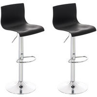 BARHOCKER 2er Set Kunststoff schwarz - Chromfarben/Schwarz, Kunststoff/Metall (39/84/36cm) - CLP