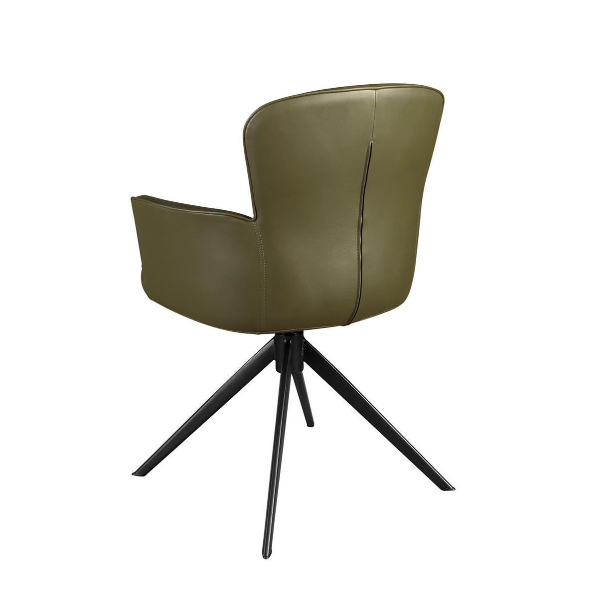 STUHL asymmetrisch Dunkelgrün Schwarz 60/63/86 cm - Grün, Leder/Metall (60/86/63cm) - ANGEL CERDA