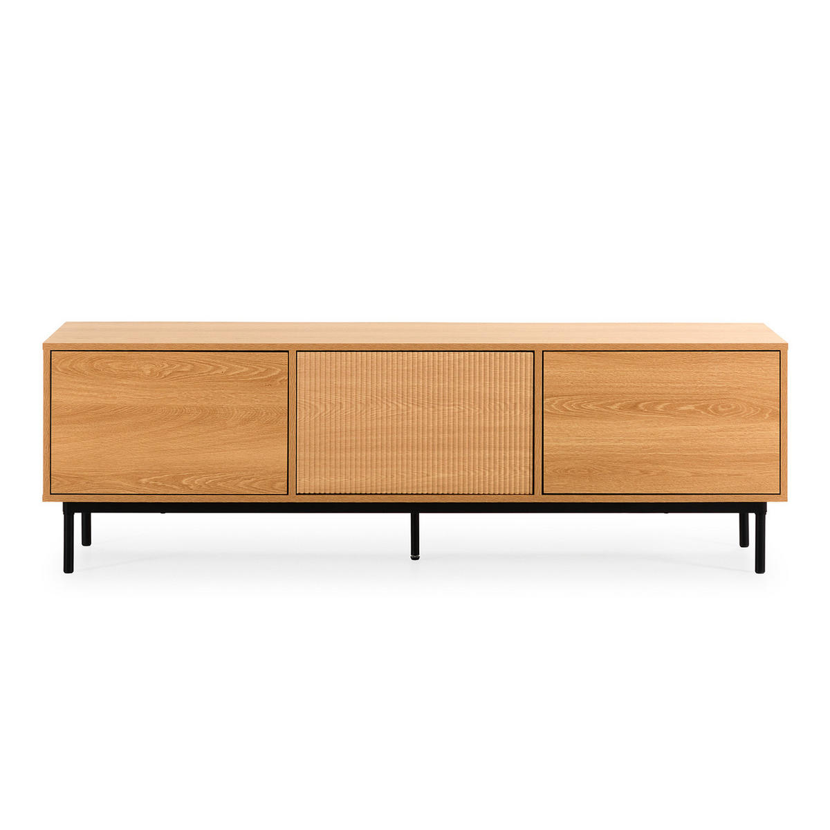COMODĂ TV Florida cu 3 uși, aspect de stejar - culoare lemn stejar, compozit lemnos (160/50/40cm) - VS Venta-stock