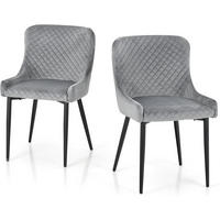 KÜCHENSTUHL Grau - Grau, Textil (52/80/60cm) - COSTWAY