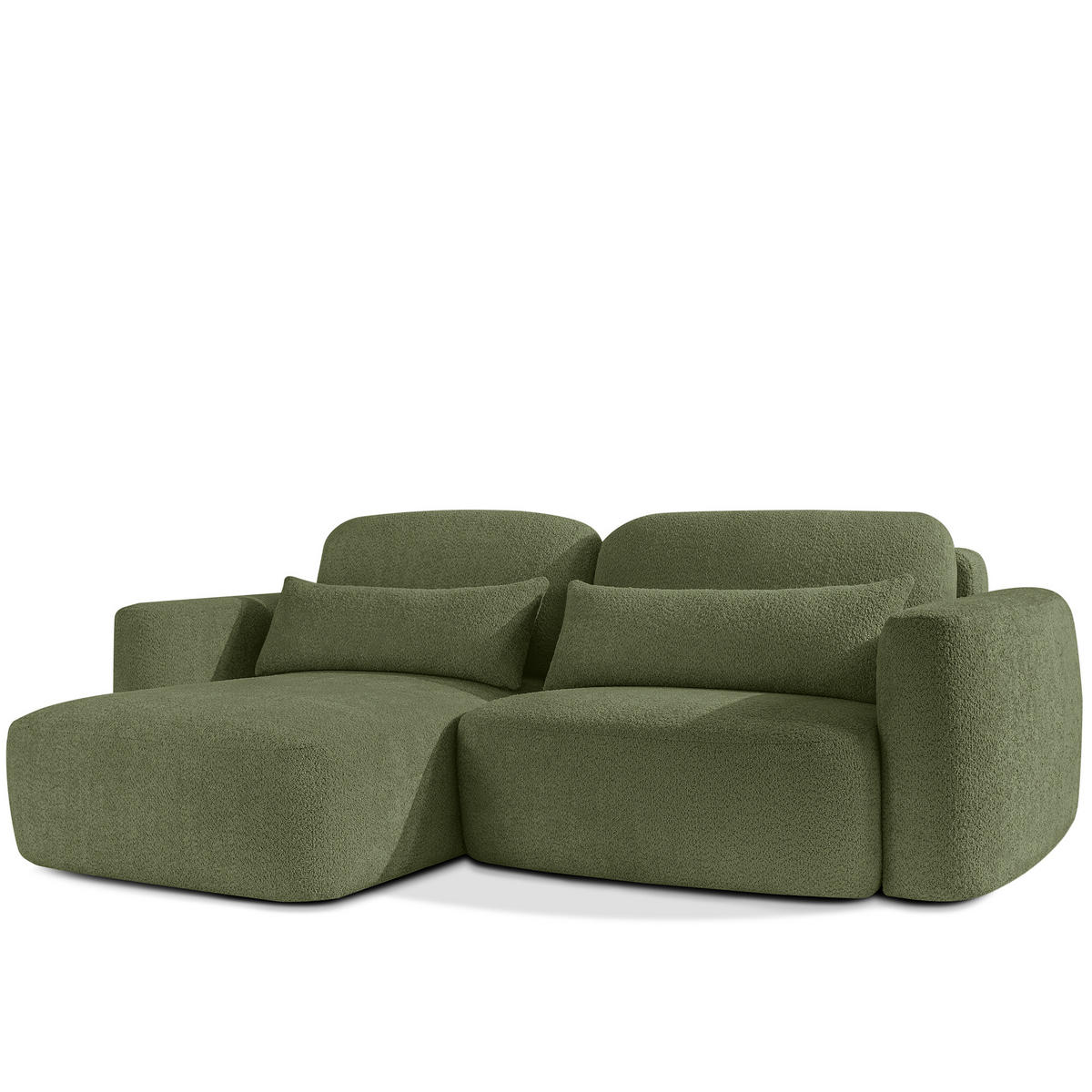 ECKSOFA links ELOSA - Olivgrün, Holz/Textil (245/165cm) - KONSIMO®