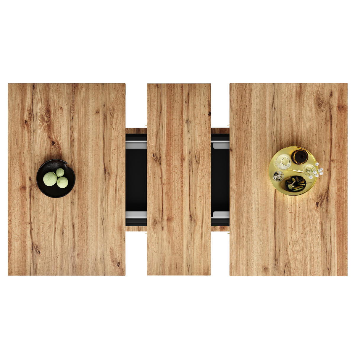 ESSTISCH in Schwarz und Holzoptik 110-140/70/76 cm - Schwarz, Holzwerkstoff (140/70/76cm) - Urban Meuble