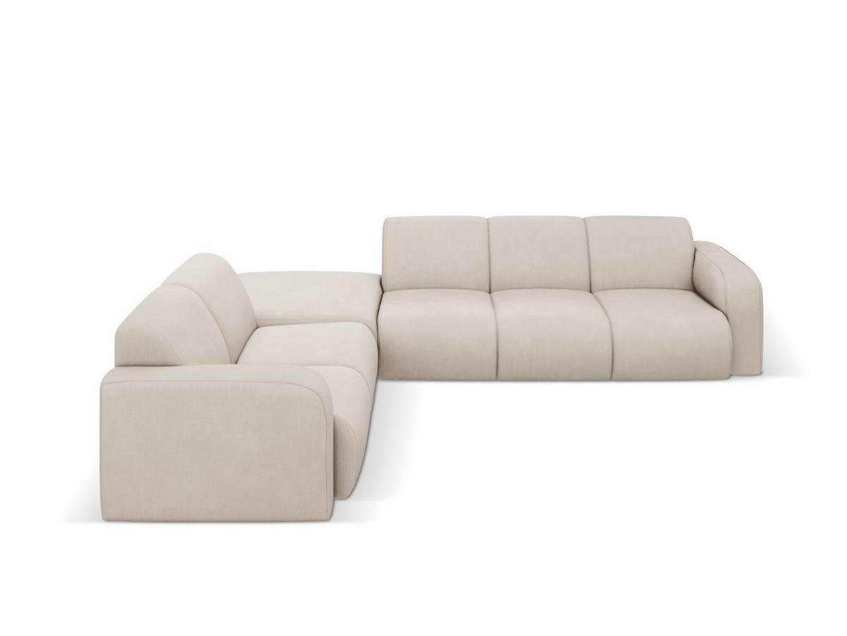 ECKSOFA links Molino aus strukturiertem Stoff beige 6 Sitzplätze - Beige, Textil (250/315cm) - Micadoni