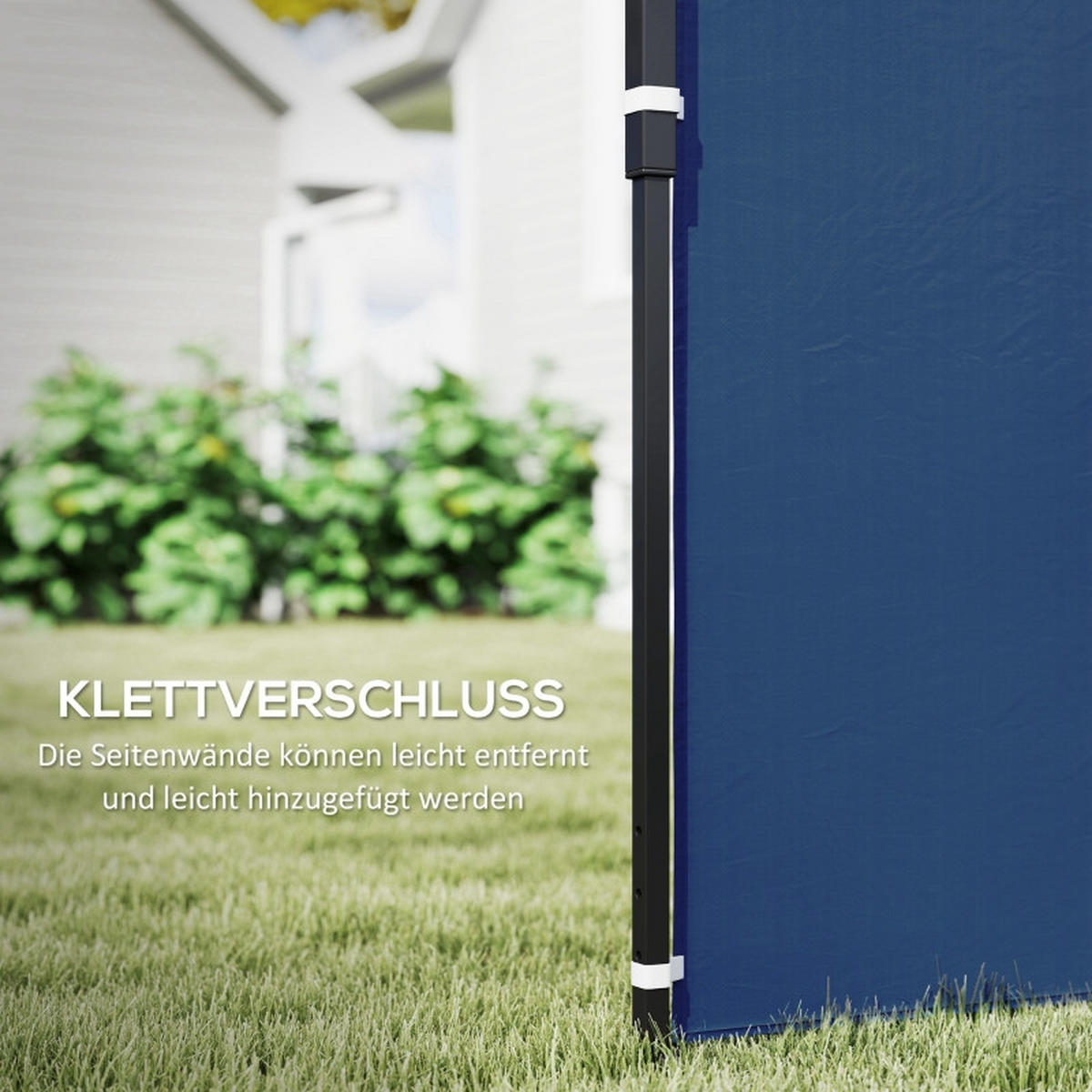 PAVILLON SEITENWÄNDE 2er Set 3x3 3x6 Fenster blau - Blau, Kunststoff (293/193/1cm) - Fortuna Lai