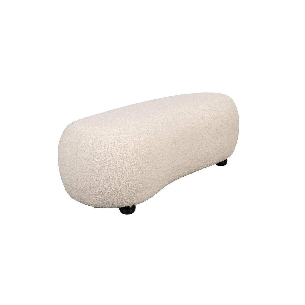 SITZHOCKER Noxx Pouf/ Organisch Geformt Bouclé Weiß - Weiß, Kunststoff (46/41/120cm) - Housecraft Living