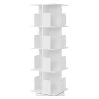 BÜCHERREGAL Kinder mit 4 Ebenen Weiß 40x124,5x40 cm Drehbar 360 Grad - Weiß, Holzwerkstoff (40/124.5/40cm) - ML-DESIGN