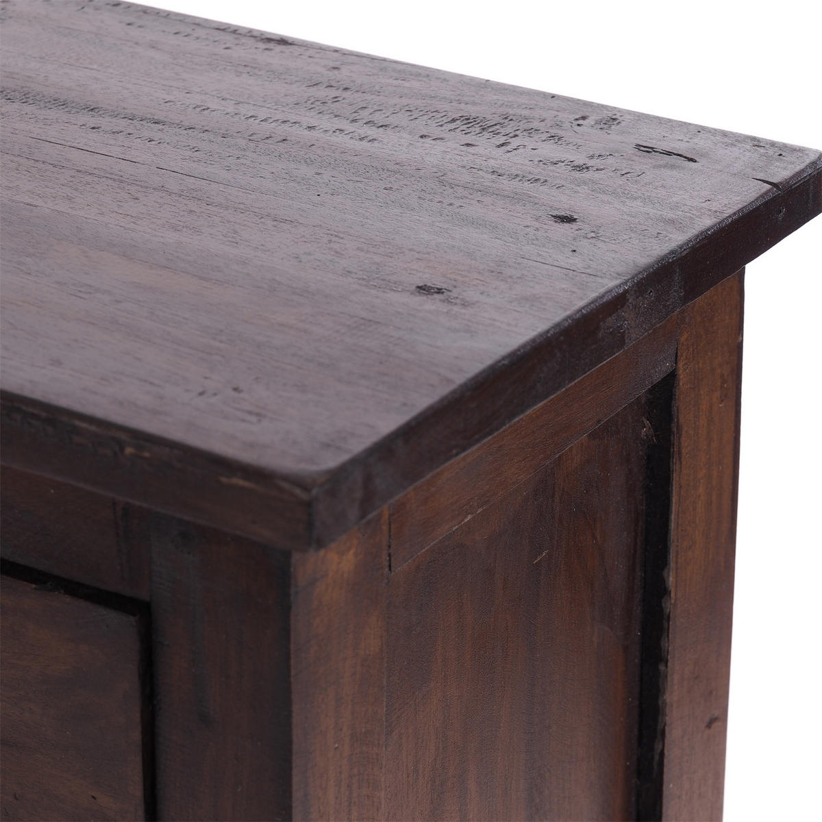 FLURSCHRANK PLANT 80 Mahagoni Recyclingholz, Used Look 03 dunkelbraun - Dunkelbraun, Holz (35/80/25cm) - DESIGN DELIGHTS