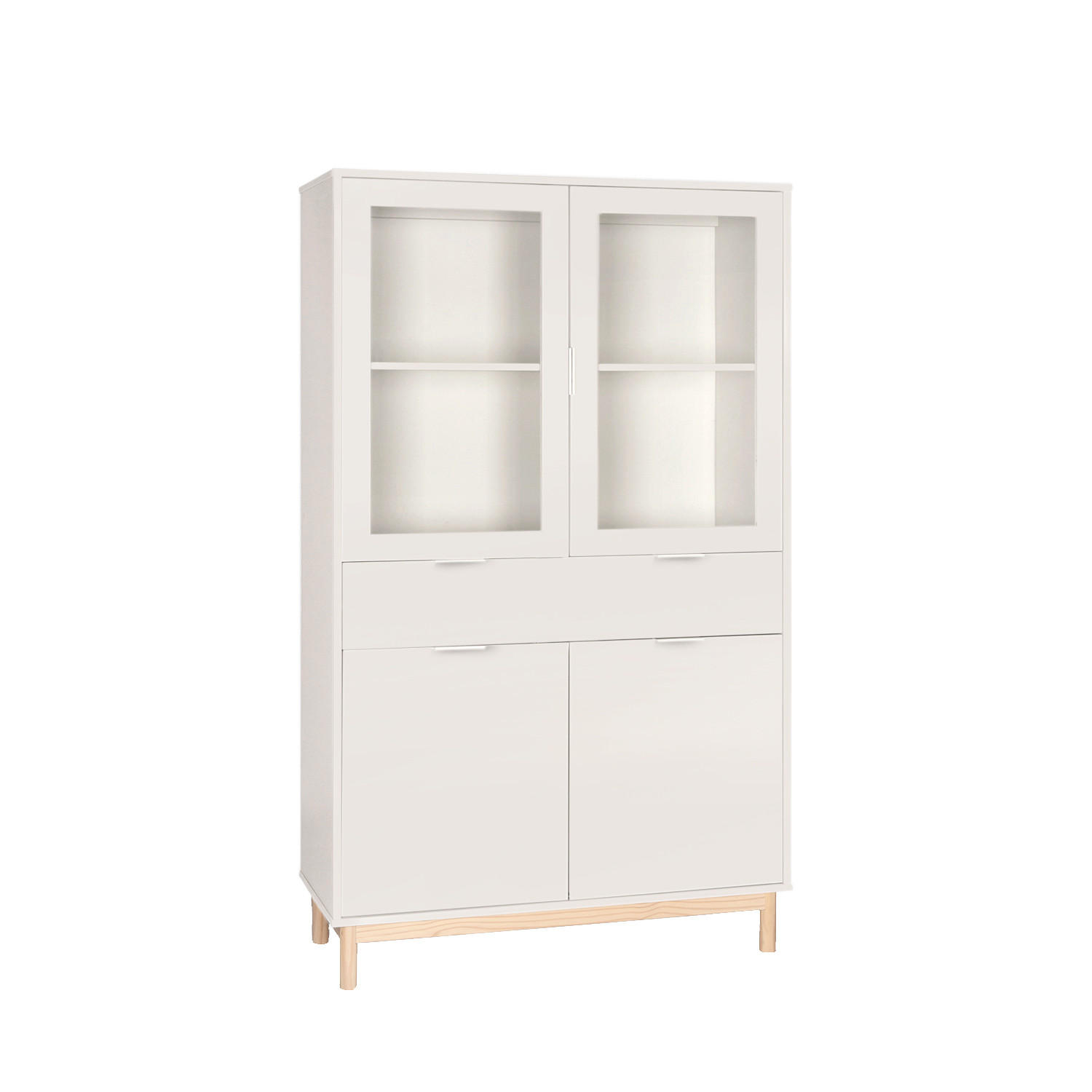 VITRINENSCHRANK DOPPELTER Elian Weiß 95 cm x 170 cm - Weiß, Holzwerkstoff (95/170/39cm)