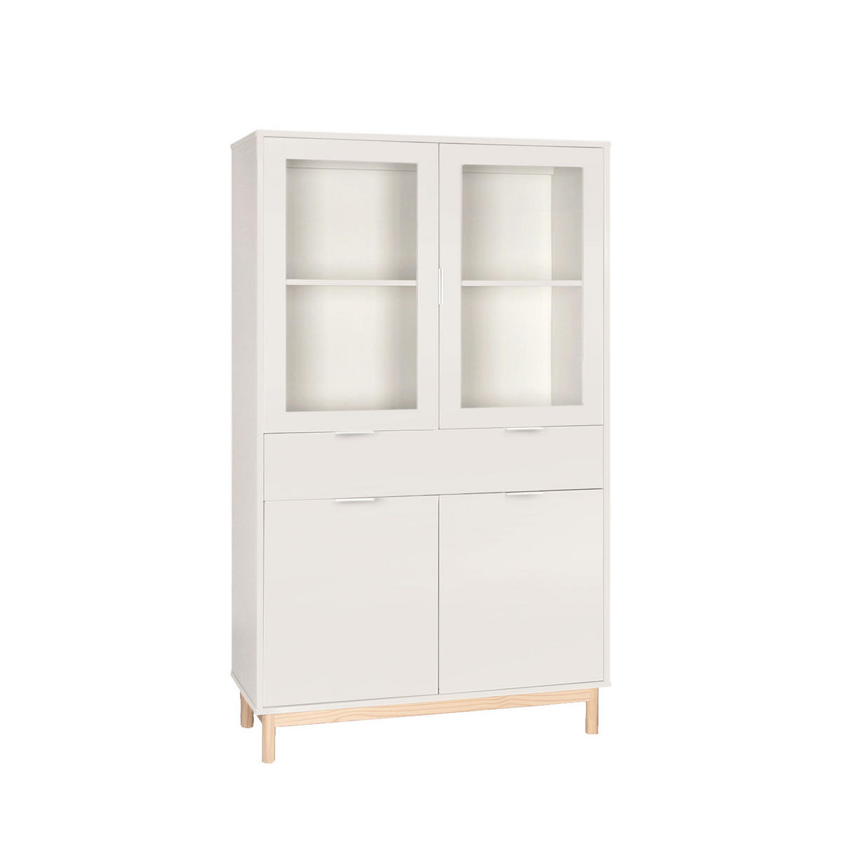 VITRINENSCHRANK DOPPELTER Elian Weiß 95 cm x 170 cm - Weiß, Holzwerkstoff (95/170/39cm)