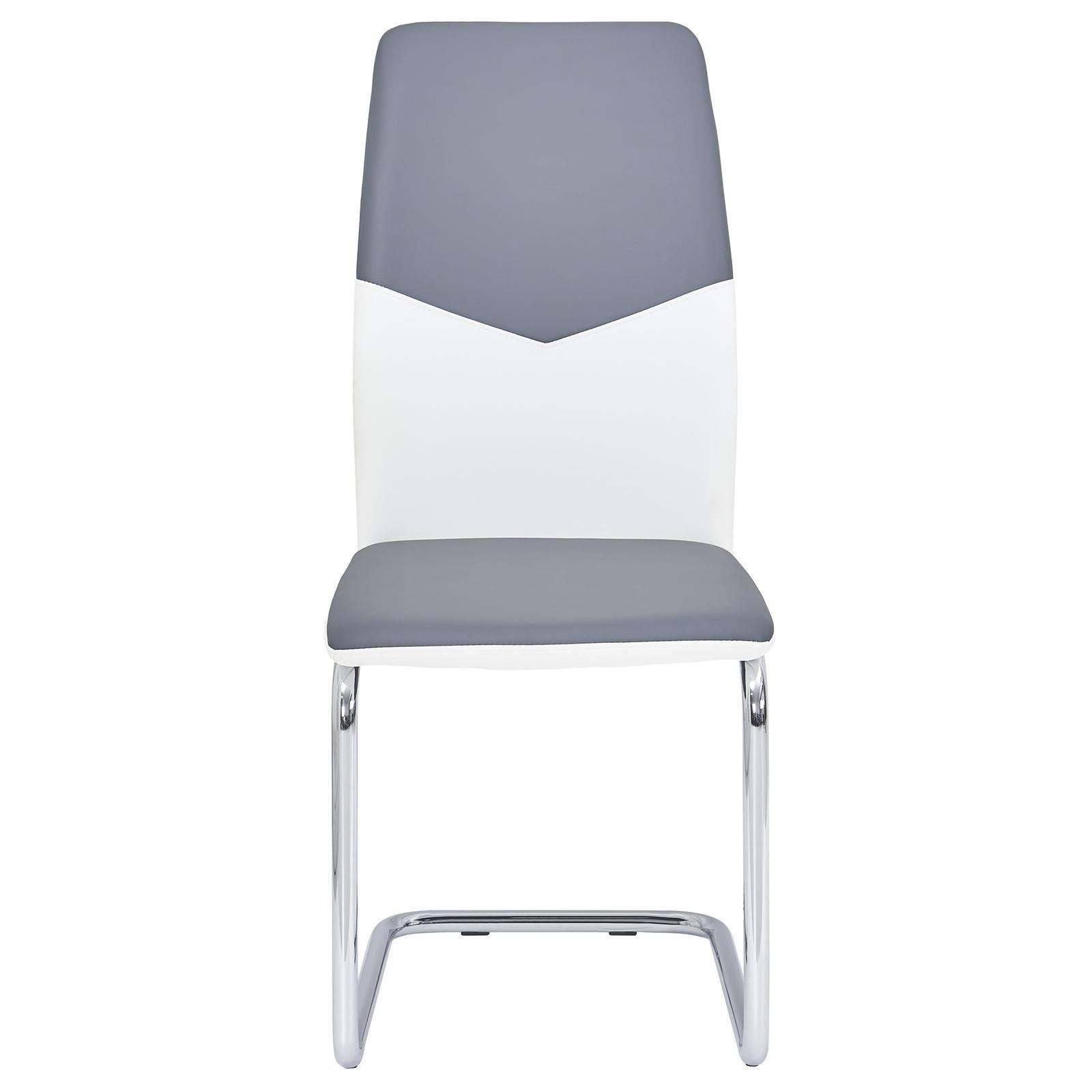 SCHWINGSTUHL LEONA 4ER-SET - Weiß/Grau, Textil/Metall (44/99/62cm) - IDIMEX