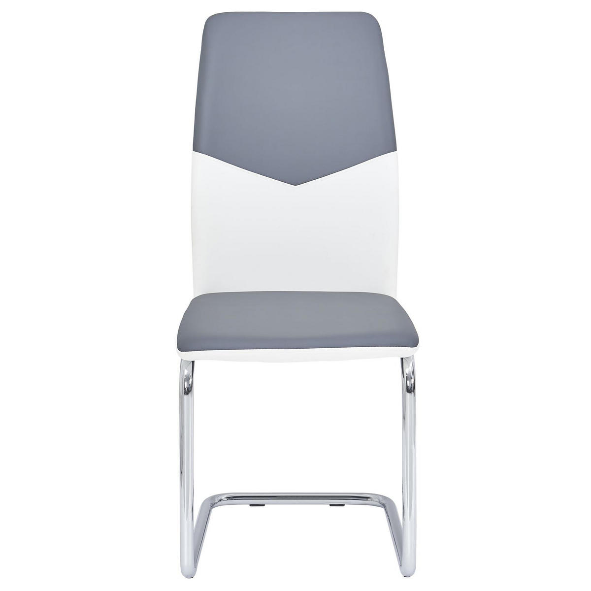 SCHWINGSTUHL LEONA 4ER-SET - Weiß/Grau, Textil/Metall (44/99/62cm) - IDIMEX