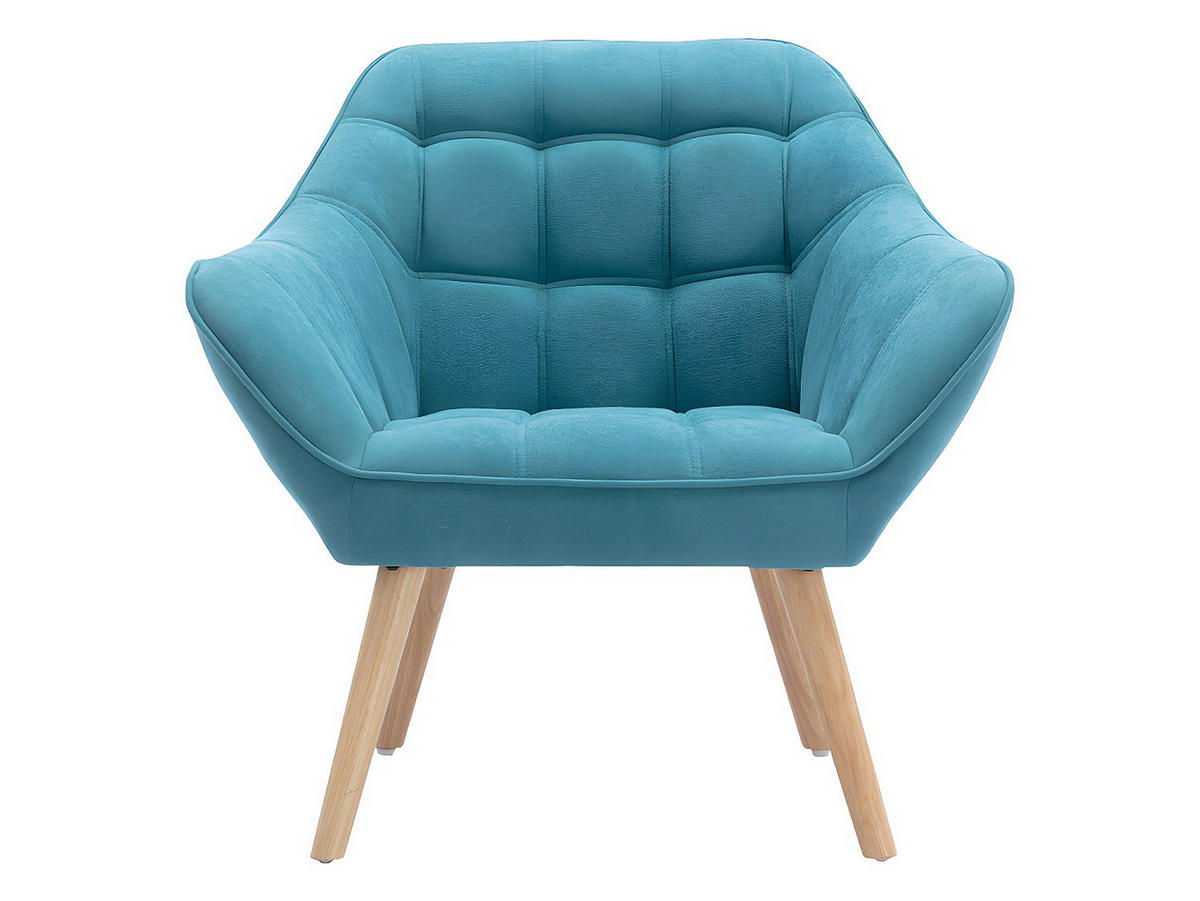 SOFA 2-Sitzer + Sessel - Stoff - Blau - CASERTA - Blau, Textil (127/77/73cm) - Vente-Unique