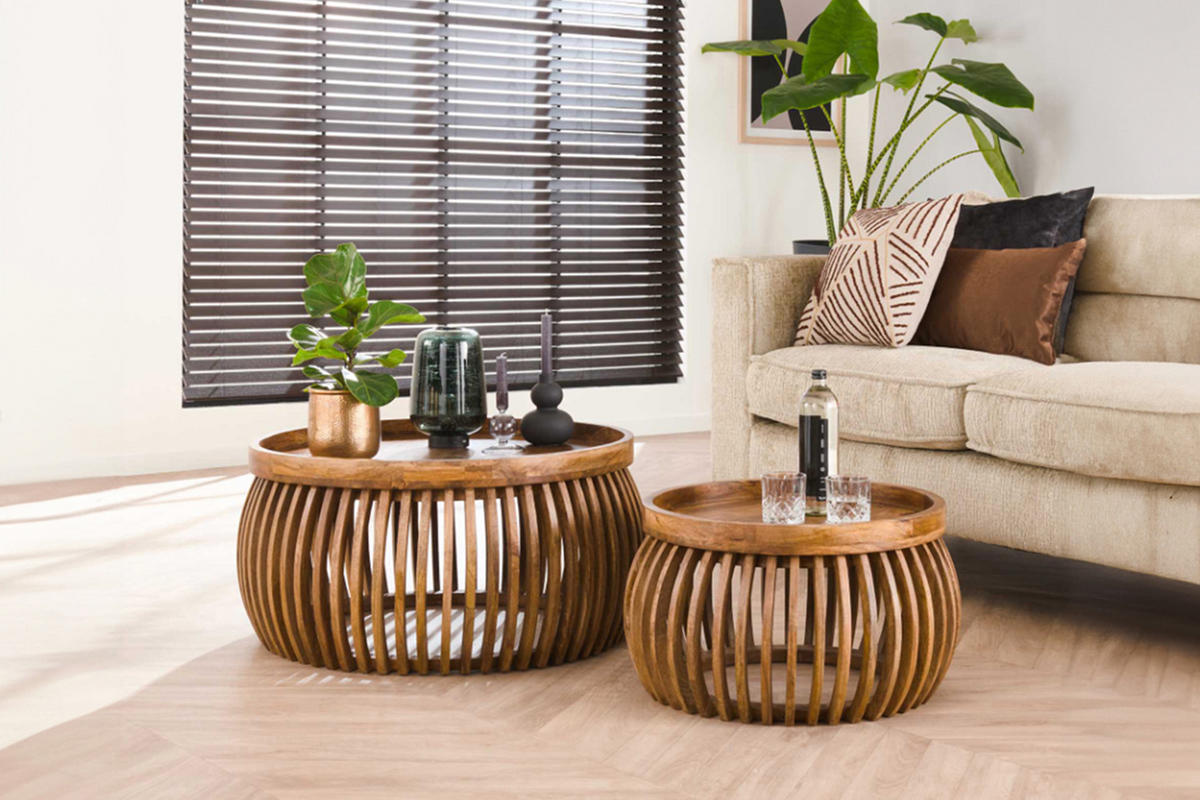 COUCHTISCH-SET LANI Braun Mango - Braun, Mangoholz/Holz (78/78/40cm) - KAWOLA