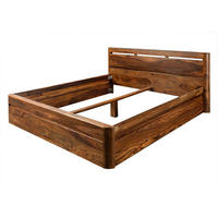 BETT Massivholz Akazie / Sheesham 200 x 200 x 90 walnussbraun TORONTO #258 - Walnussfarben, Holz (200/200cm) - Massivmoebel24
