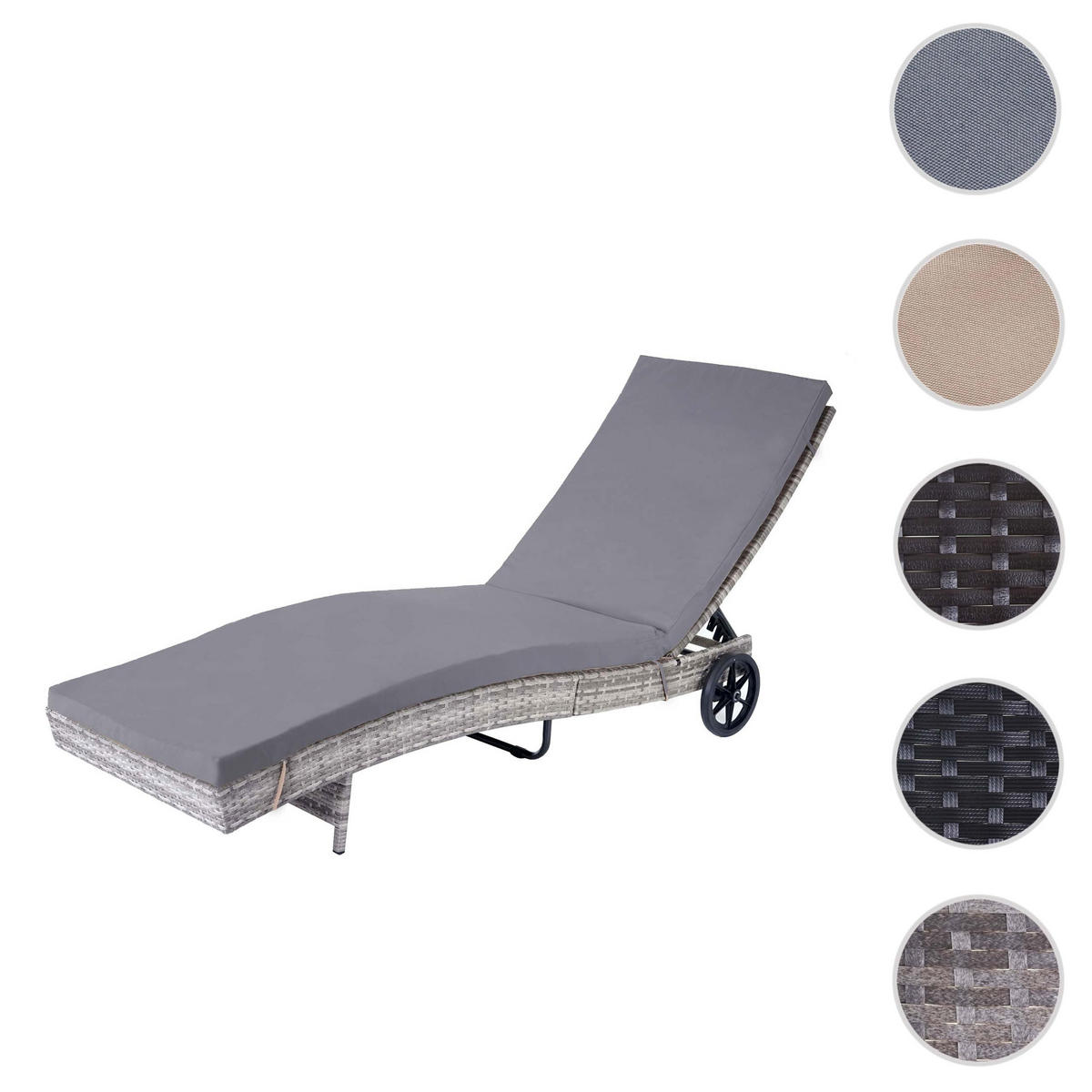 SONNENLIEGE Grau, Grau - Grau, Kunststoff (60/91/205cm) - MCW
