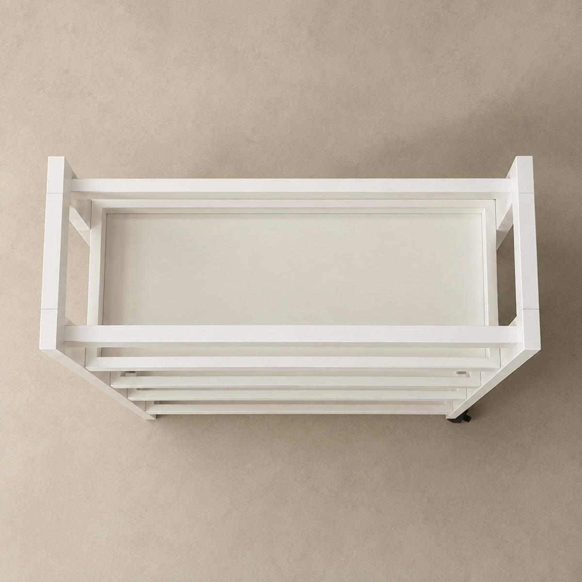 BADEZIMMERREGAL auf Rollen Kluk 38/15/76 cm - Weiß, Naturmaterialien (15/76/38cm) - NUXIO