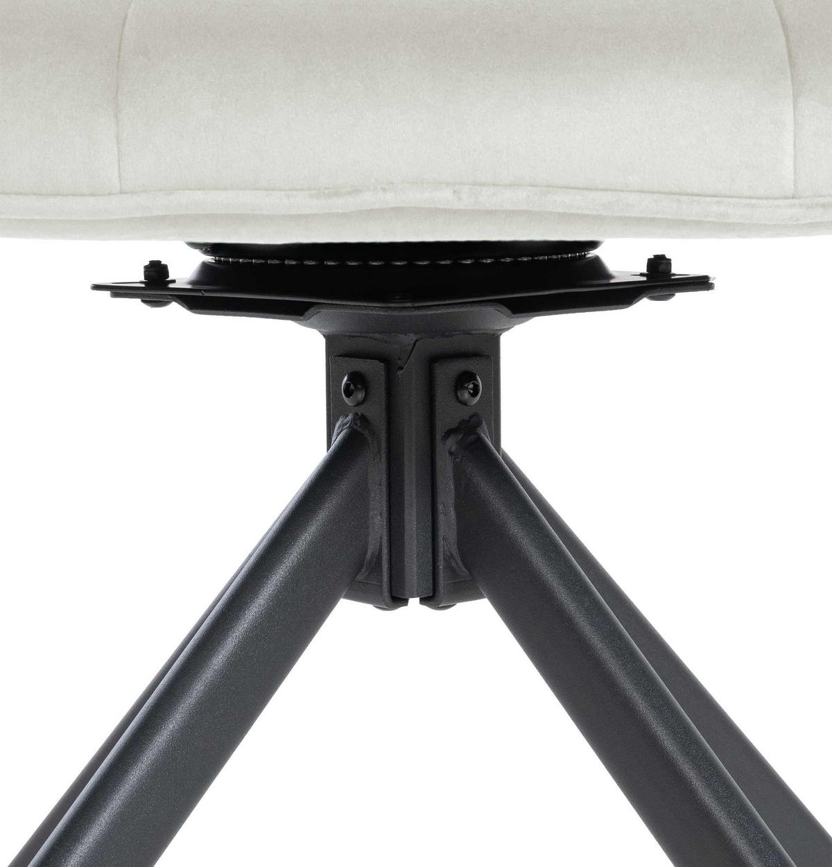 STUHL Samt creme - Creme/Schwarz, Textil/Metall (65/78/59cm) - CLP