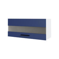 KLAPPHÄNGESCHRANK Bonn weiß / Front marineblau matt 80 / 32,5 / 36cm - Blau/Weiß, Holz/Holzwerkstoff (80/36/32.5cm) - Feldmann-Wohnen