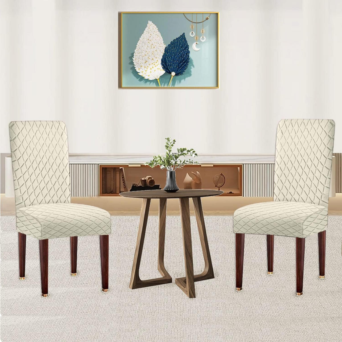 STUHLHUSSE Stretch Stuhlbezug 1 Stück - Beige, Textil (18/25cm) - Kaket