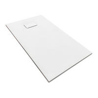 DUSCHWANNE vidar rechteckig Steinoptik, 2-tlg. Set mit Ablaufgarnitur, 100/80/3,2 cm - Weiß, Kunststoff (80/3.2/100cm) - bad land